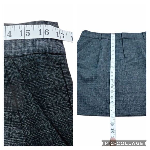 GAP Plaid Gray Mini Career Stretch Skirts Size 8 - Picture 10 of 11
